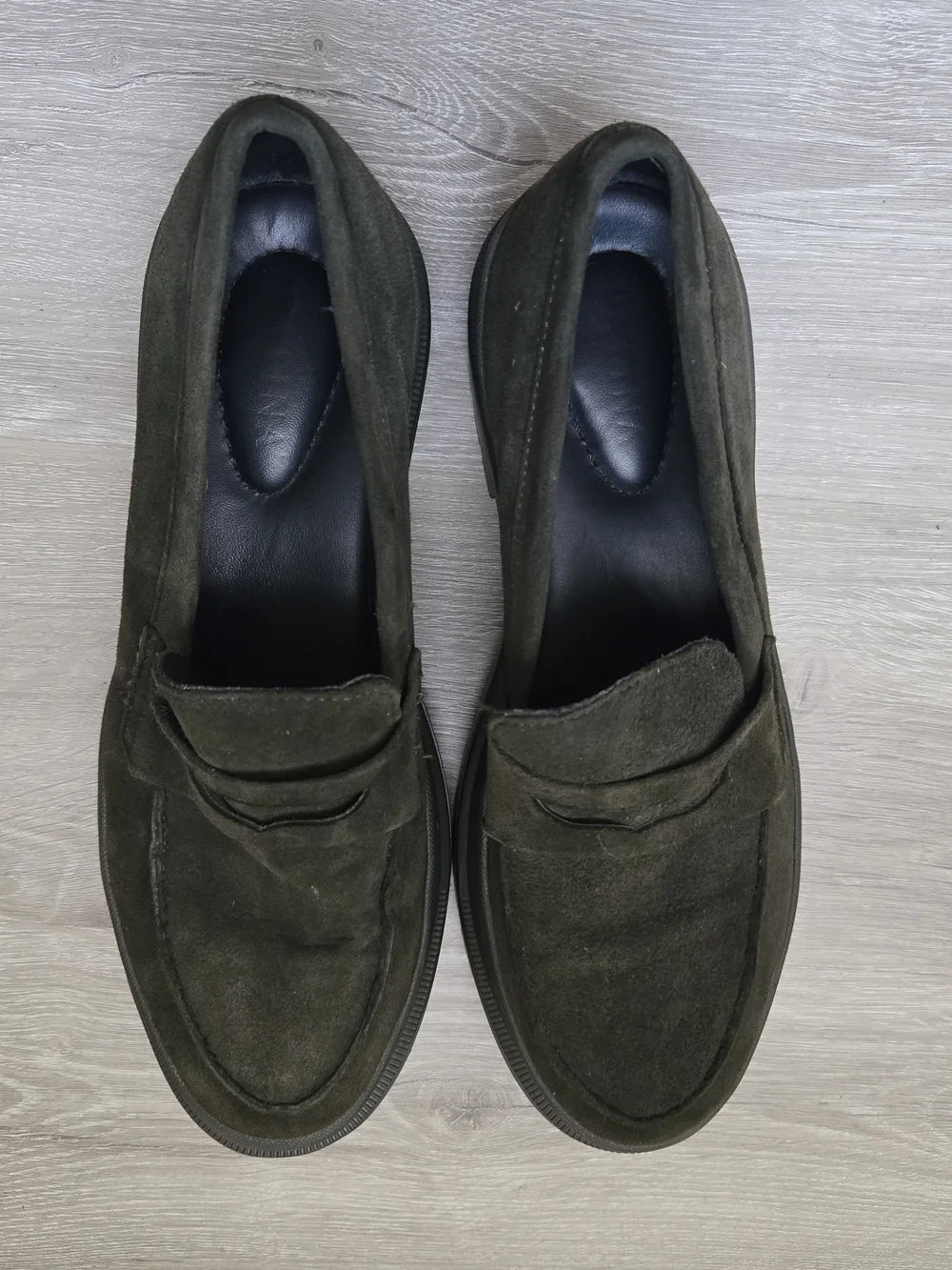 Patina Women's Suede Penny Loafers - Green Sz 9.5